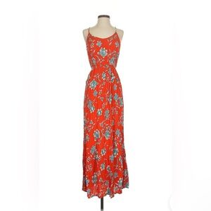 Patrons Of Peace Floral Maxi Dress - Orange and Blue size medium